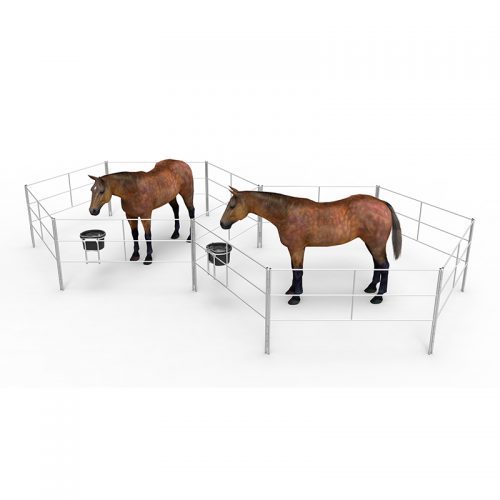 Portable Metal Aluminum White No Climb Horse Fence Panels- 7'W x 4'H