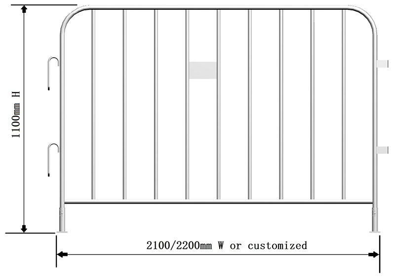 Crowd Control Barriers Product Size