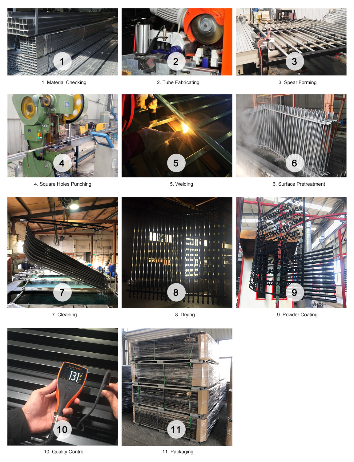 Galvanized Steel Garrison Security Fence Panels Standard Production Process