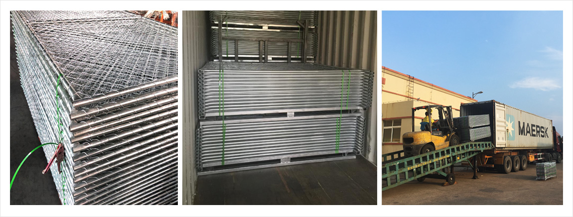 temporary chain link fence packing and shipping