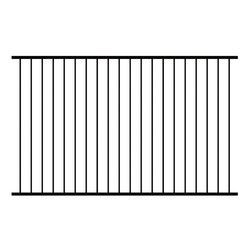 Flat Top Metal Ornamental Iron Fence Panel-2 Rail