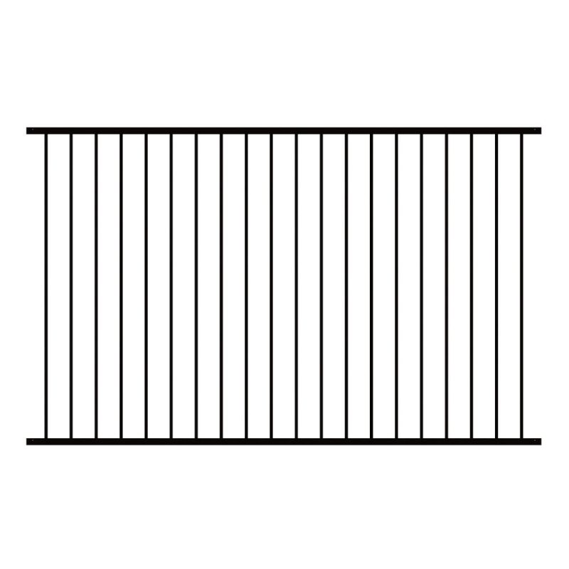 Flat Top Metal Ornamental Iron Fence Panel-2 Rail