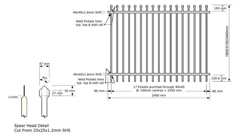 Garrison Fence Drawings and Specification