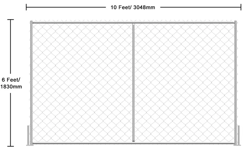 Temporary Chain Link Fencing Size