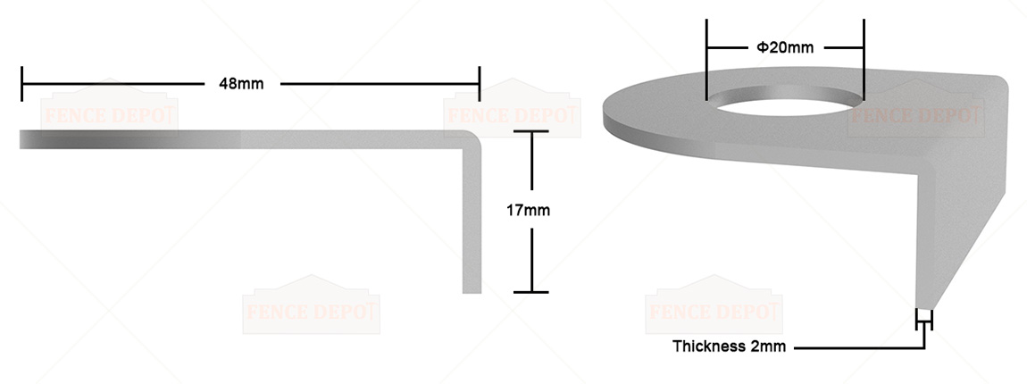 Cattle Yard Cleats L Bracket Product Size