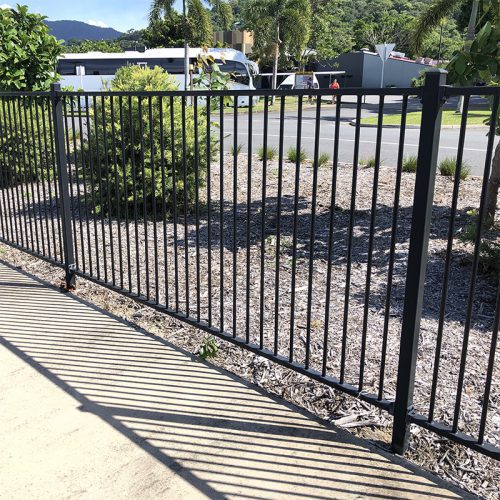 Flat Top Steel Fence 94″L- 2 Rail