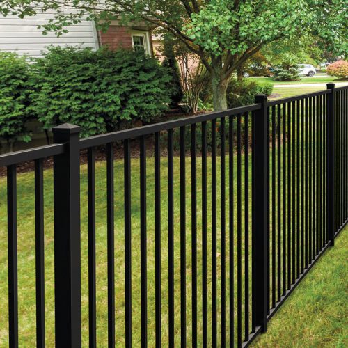 Flat Top Steel Fence 94″L- 2 Rail