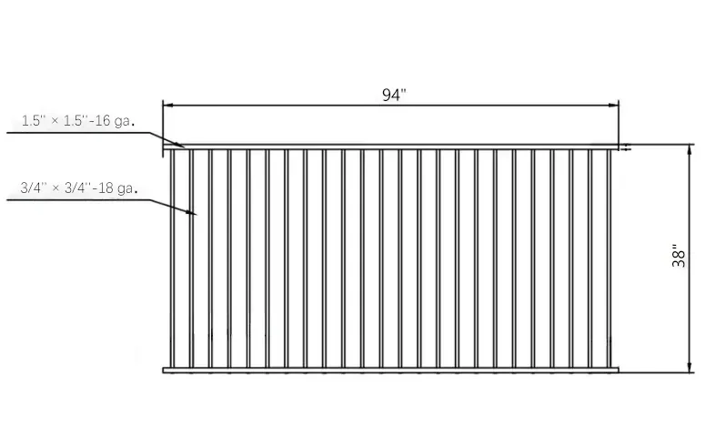 Flat Top-Steel-Fence-detail 