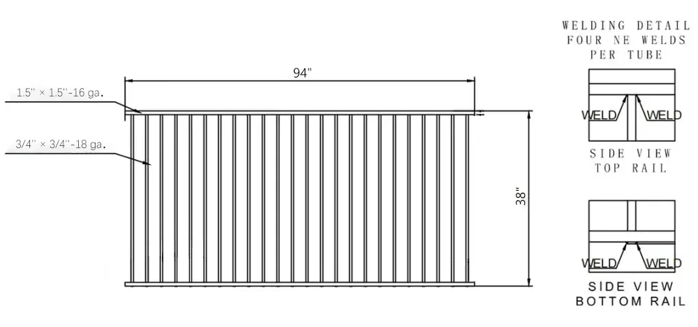 Flat Top-Steel-Fence-detail 