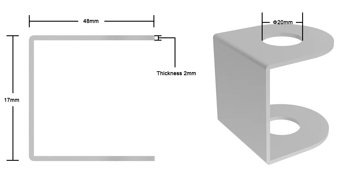 Galvanized Steel Cattle Yard Cleats C Brackets Size