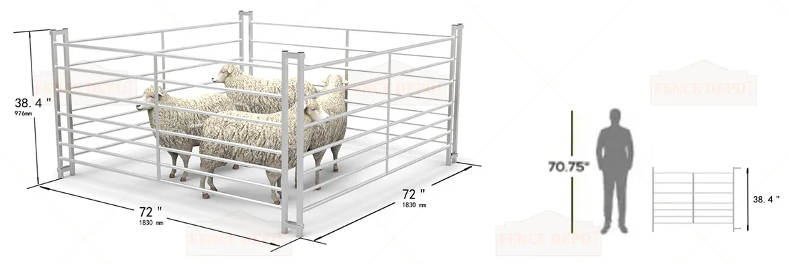 Metal Galvanised Sheep Hurdle Fence Detail