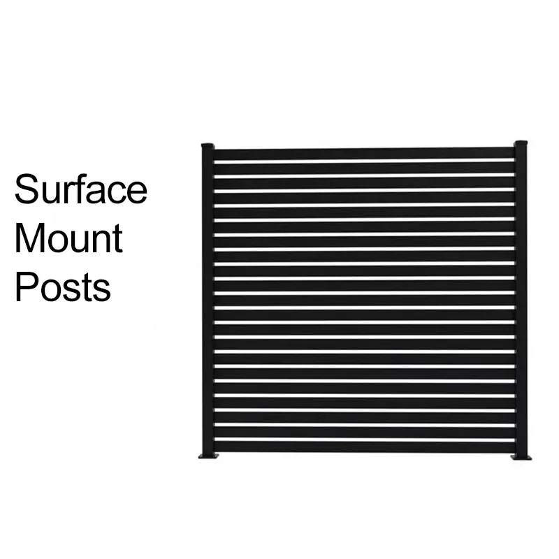 aluminum horizontal slat fence surface mount post