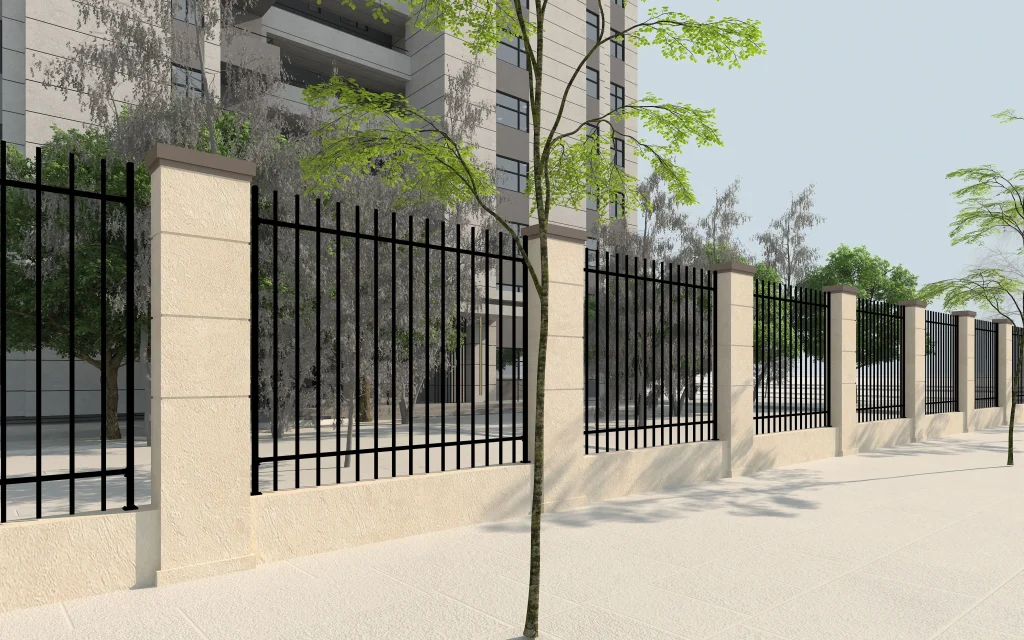steel extended top fence