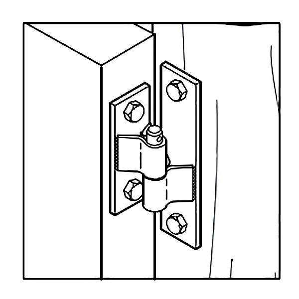 Gate Bolt On Hinges Detail