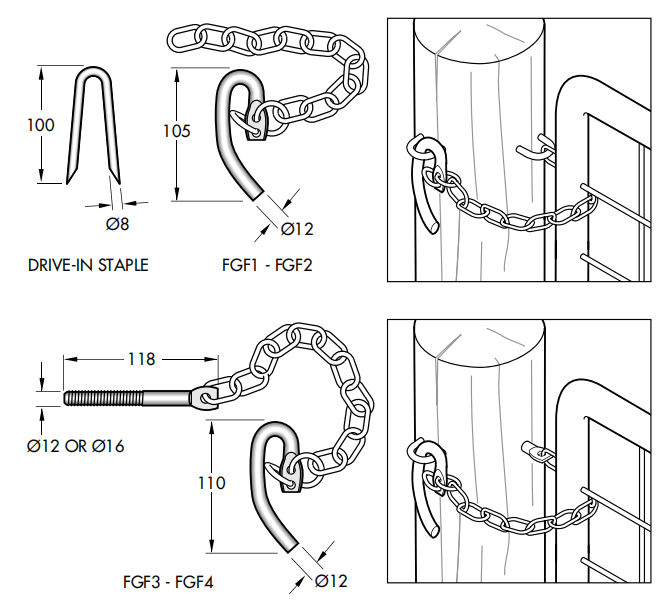 Farm Gate Staple And Latch Fastener - FENCE DEPOT