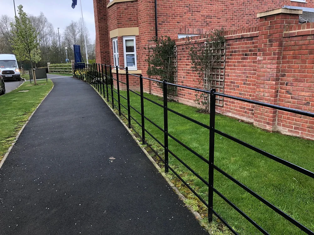 Black Aluminium Estate Fencing Panels Application