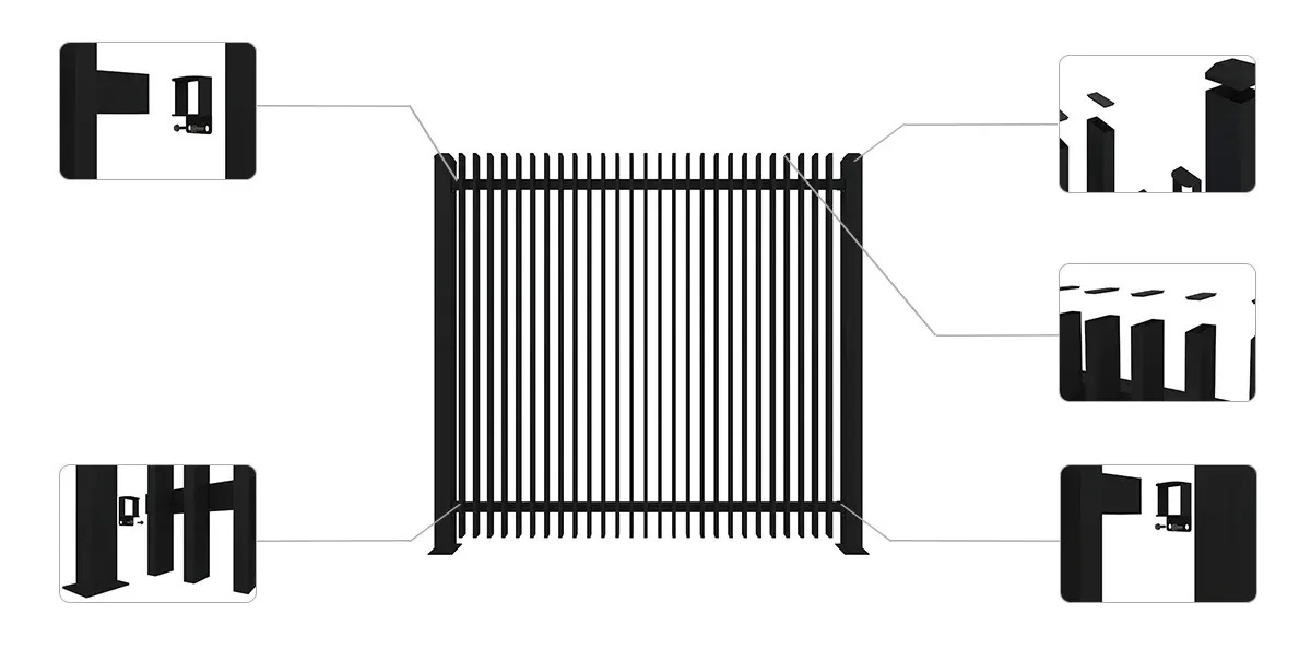 Aluminum Vertical Blade Fence Product Details