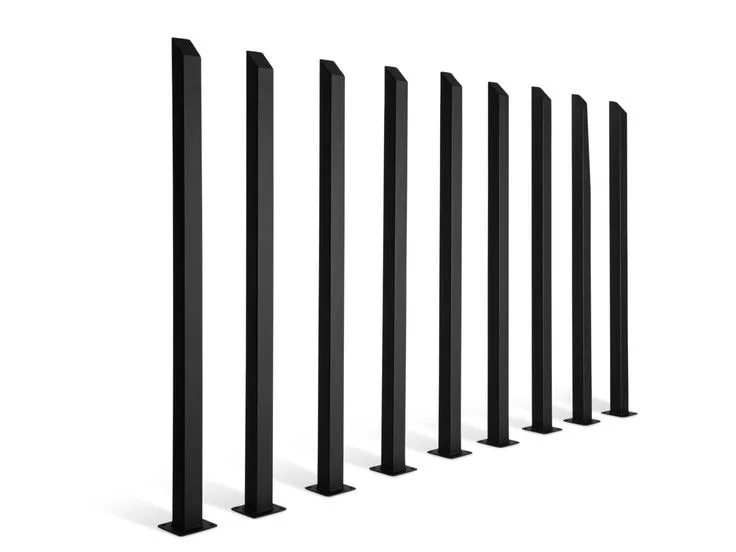 Black Metal Flanged Post