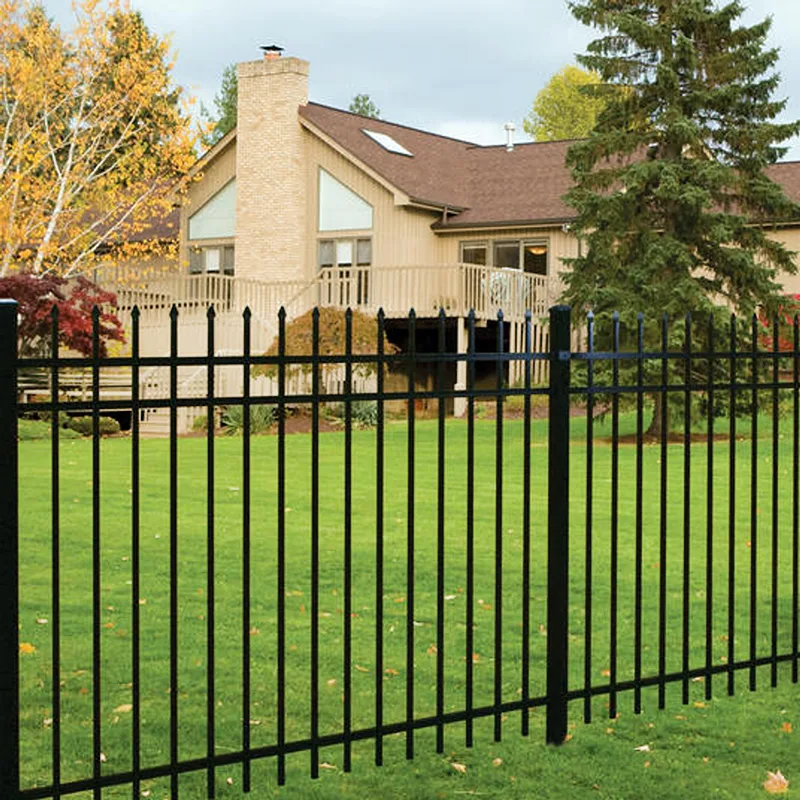rackable steel spear top fence application
