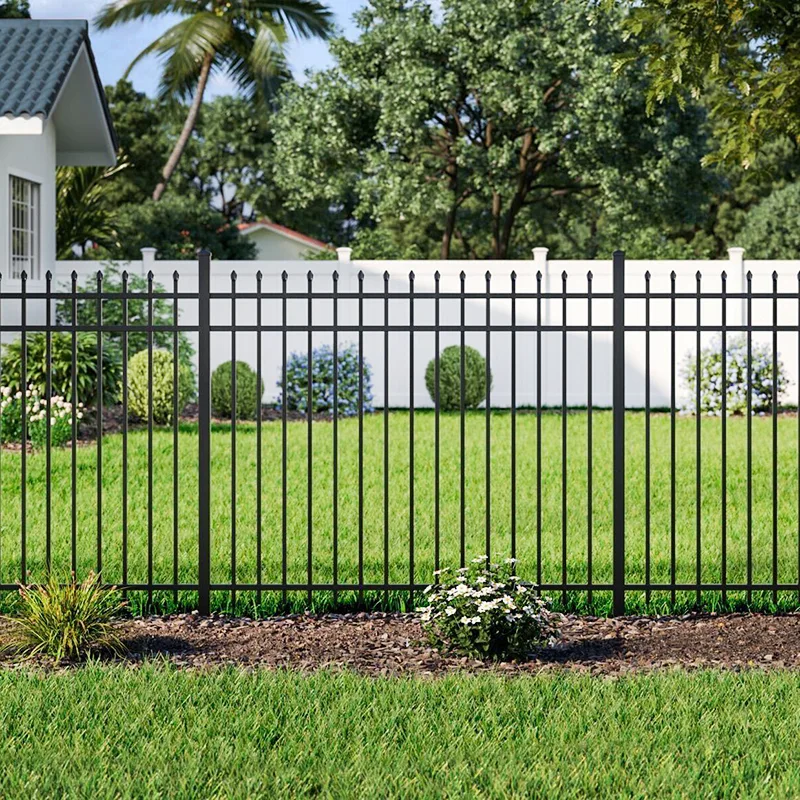 rackable steel spear top fence application