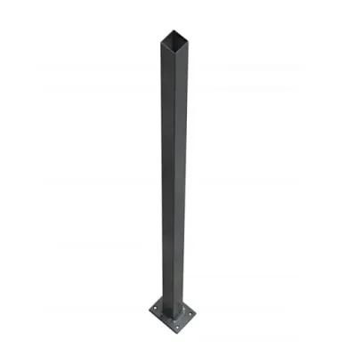 Black Metal Flanged Post