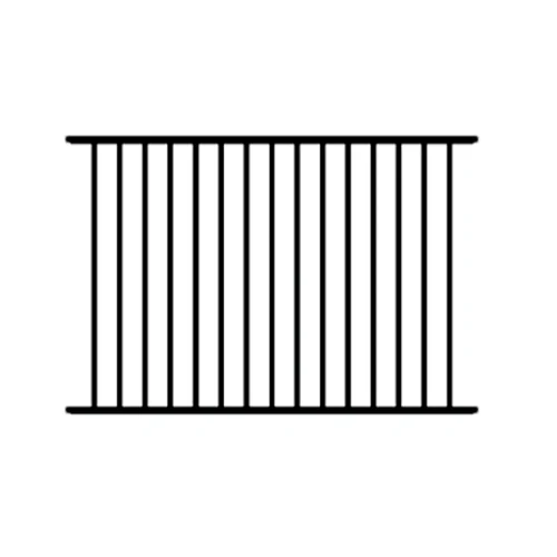 2 Rail Flat Top Aluminum Fence