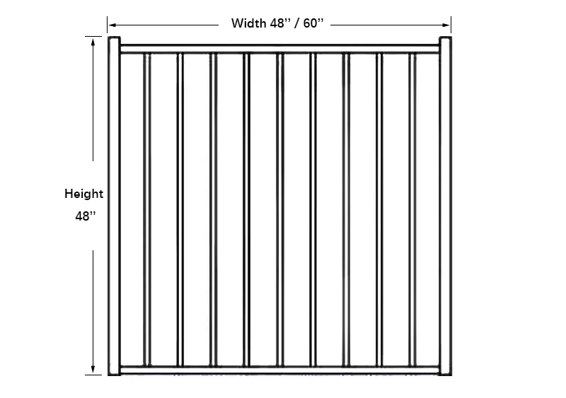 2 Rail Flat Top Aluminum Gate Detail 
