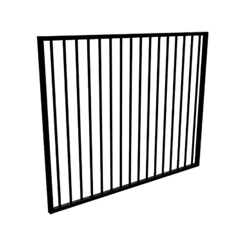 2 Rail Ornamental Steel Flat Top Fence Gate detail
