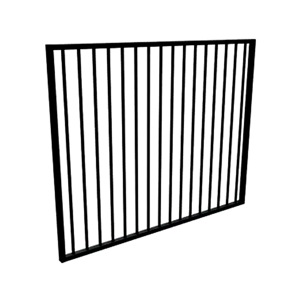 2 Rail Ornamental Steel Flat Top Fence Gate detail