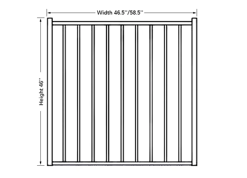 2 Rail Ornamental Steel Flat Top Fence Gate Detail