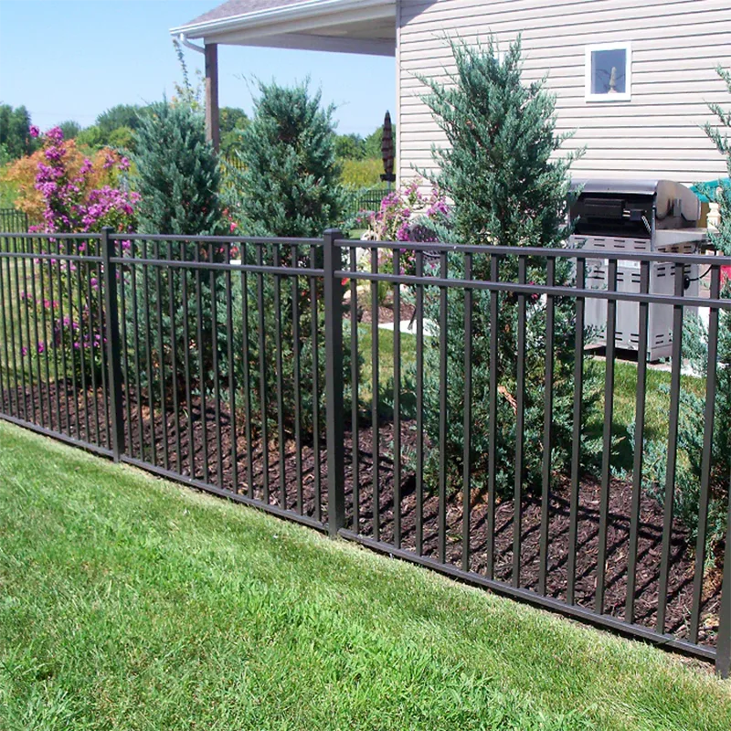3 Rail Flat Top Aluminum Fence application