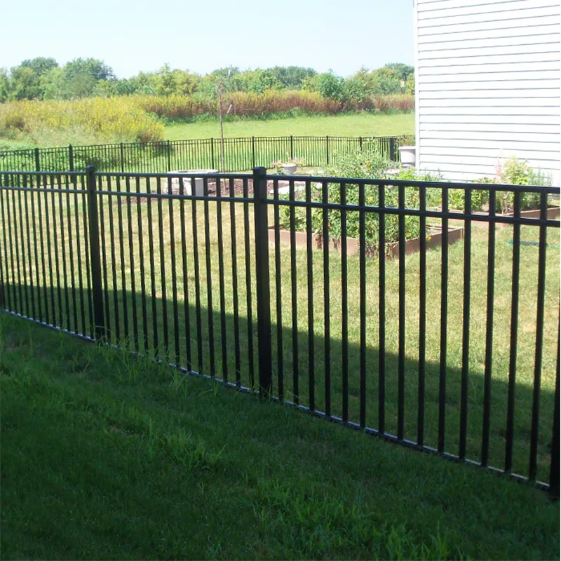 3 Rail Flat Top Aluminum Fence application