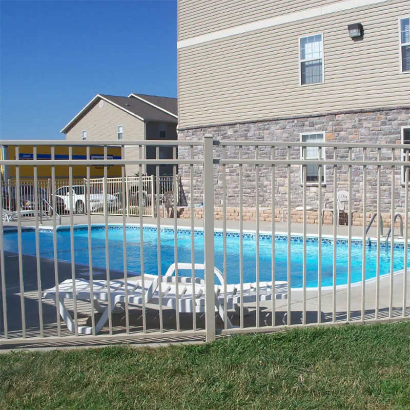 3 Rail Flat Top Aluminum Fence application