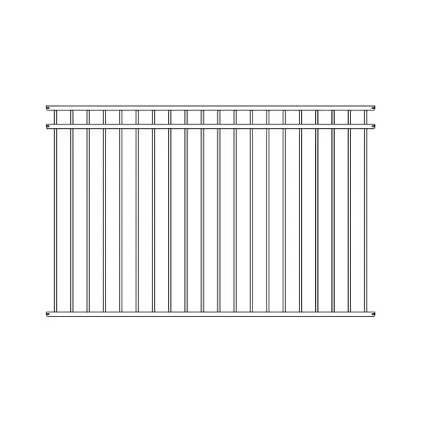 3 Rails Flat Top Aluminum Fence