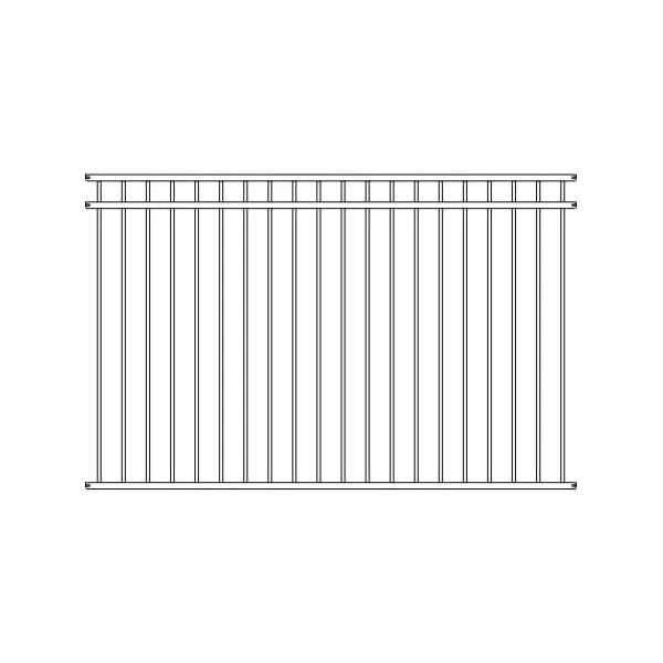 3 Rails Flat Top Aluminum Fence