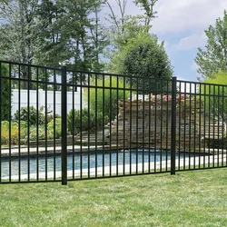 3 Rails Flat Top Aluminum Fence application