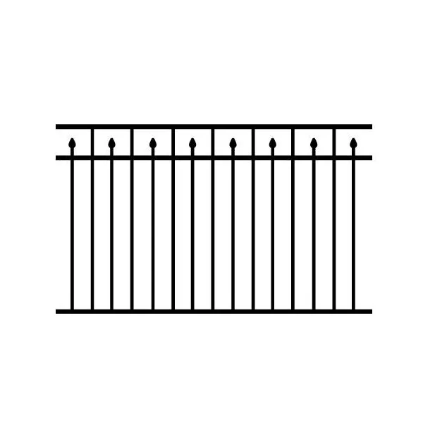 Aluminum Flat Top Fence With Spear