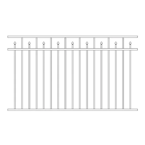 Aluminum Flat Top Fence With Spear