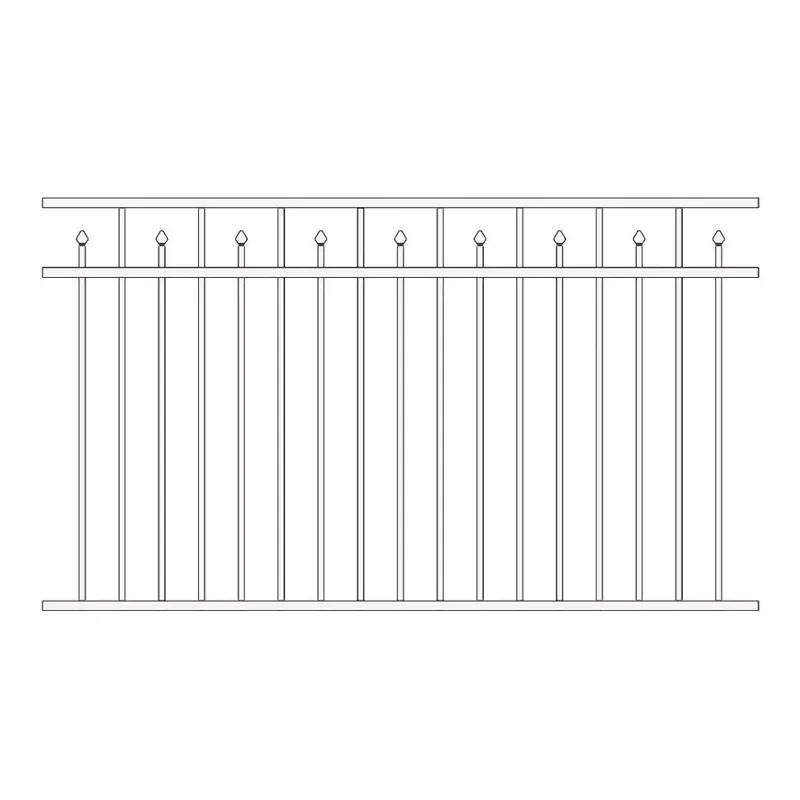 Aluminum Flat Top Fence With Spear