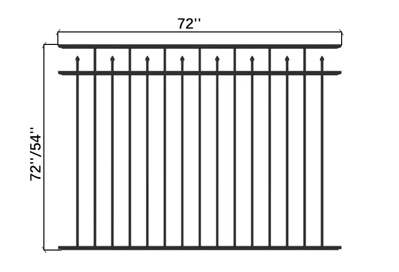 Aluminum Flat Top with Spear Fence Detail
