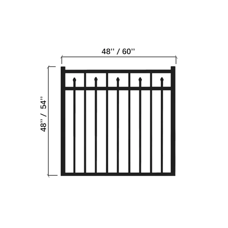 Aluminum Flat Top with Spear Gate Detail