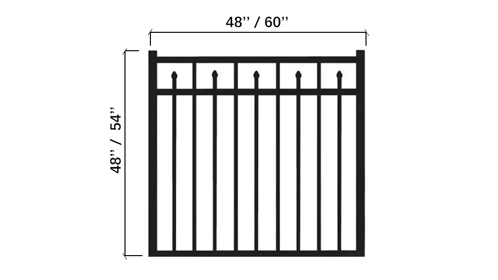 Aluminum Flat Top with Spear Gate Detail
