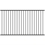 Black Powder Coated 2 Rail Flat Top Aluminum Fence