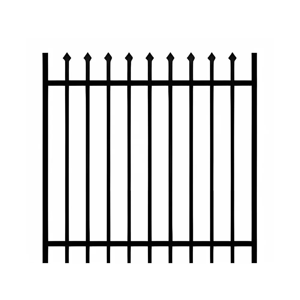 Black Powder Coated 2 Rail Steel Press Point Gate