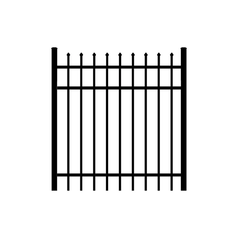 Black Powder Coated Steel Spear Top Rackable Gate