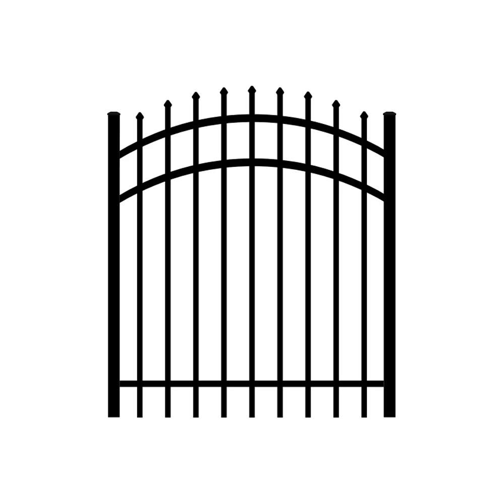 Black Powder Coated Steel Spear Top Rackable Gate