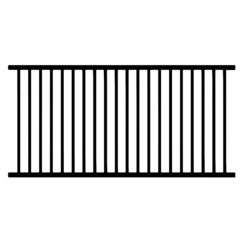 Black Powder Coated Steel Welded Commercial Flat Top Fence