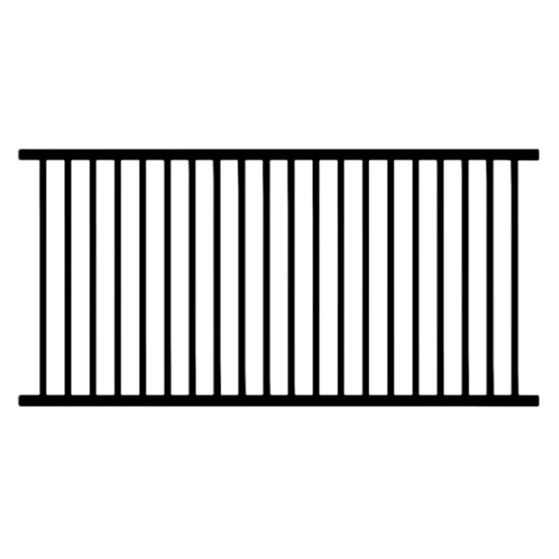 Black Powder Coated Steel Welded Commercial Flat Top Fence