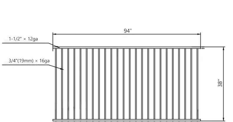 Flat Top Steel Fence Detail
