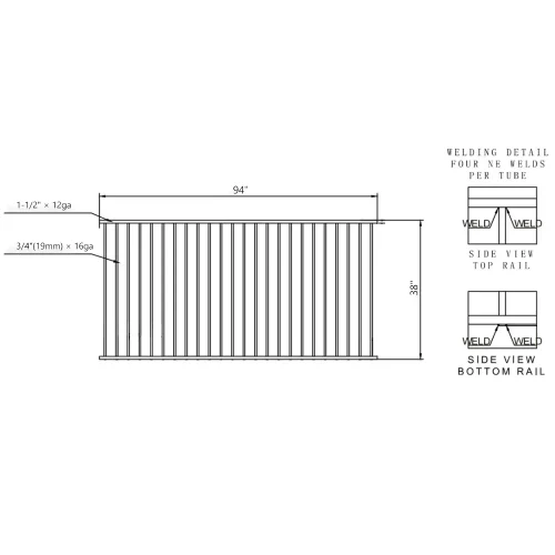 Flat Top Steel Fence detail